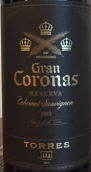 桃樂絲酒莊特級(jí)王冠珍藏赤霞珠紅葡萄酒(Torres Gran Coronas Reserva Cabernet Sauvignon, Penedes, Spain)