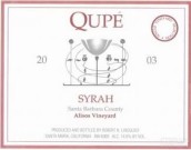 曲佩艾麗絲奧絲園西拉干紅葡萄酒(Qupe Alisos Vineyard Syrah, Santa Barbara County, USA)