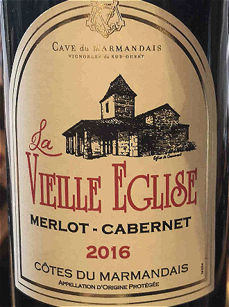 vieille eglise merlot-cabernet, cotes du marmandais, france