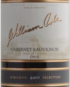 威廉姆·柯洛米拉多精選赤霞珠干紅葡萄酒(William Cole Mirador Selection Cabernet Sauvignon, Colchagua Valley, Chile)