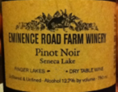 卓越之路酒莊塞尼卡湖園黑皮諾干紅葡萄酒(Eminence Road Farm Seneca Lake Vineyard Winery Pinot Noir, New York, USA)