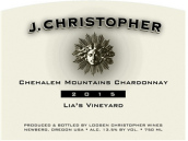 杰伊·克里斯托弗莉婭園霞多麗干白葡萄酒(J. Christopher Wines Lia's Vineyard Chardonnay,  Chahelem Mountain, USA)