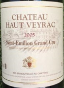 上維拉克酒莊紅葡萄酒(Chateau Haut Veyrac, Saint-Emilion Grand Cru, France)