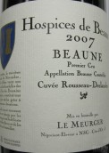 Hospices de Beaune Beaune Premier Cru Cuvee Rousseau Deslandes, Cote de Beaune, France