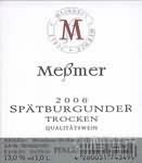 Weingut Herbert Messmer Spatburgunder Qba Trocken, Pfalz, Germany