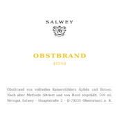 薩爾維酒莊蘋果-梨水果白蘭地(Weingut Salwey Feinstes Obstwasser Obstler Von Apfeln Und Birnen, Baden, Germany)