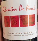 皮歌騎士紅葡萄酒(Chevalier de Pieaud, France)