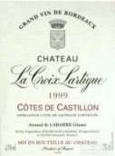 拉克魯瓦·拉蒂格酒莊紅葡萄酒(Chateau La Croix Lartigue, Castillon Cotes de Bordeaux, France)