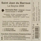 圣讓巴魯酒莊蘇爾斯紅葡萄酒(Saint Jean du Barroux La Source, Ventoux, France)