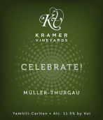 克雷默酒莊歡慶米勒-圖高起泡葡萄酒(Kramer Vineyards Celebrate Muller-Thurgau Sparkling, Yamhill-Carlton District, U.S.A.)