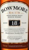 波摩18年蘇格蘭單一麥芽威士忌(Bowmore Aged 18 Years Single Malt Scotch Whisky, Islay, UK)