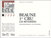 雷圖酒莊珍藏（伯恩一級園）紅葡萄酒(Jean-Claude Rateau Les Reversees, Beaune 1er Cru, France)