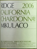 山脊米庫拉克霞多麗干白葡萄酒(Ridge Mikulaco Chardonnay, Santa Cruz Mountains, USA)