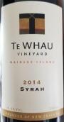 蒂法爾酒莊西拉紅葡萄酒(Te Whau Syrah, Waiheke Island, New Zealand)