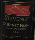 斯蒂芬諾特酒莊品麗珠紅葡萄酒(Stevenot Cabernet Franc, Calaveras County, USA)