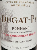杜加酒庄上沃姆利恩（玻玛村）红葡萄酒(Domaine Dugat-Py Les Vaumuriens Hautes, Pommard, France)