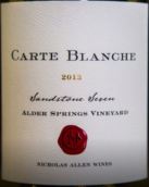 卡特布蘭奇酒莊榿泉園巖沙七號干白葡萄酒(Carte Blanche Alder Springs Vineyard Sandstone Seven, Mendocino, USA)