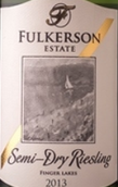 富爾克森酒莊雷司令半干白葡萄酒(Fulkerson Winery Semi Dry Riesling, Finger Lakes, USA)