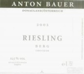 Anton Bauer Ried Berg Riesling, Wagram, Austria