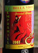 貝拉·維斯塔丹魄干紅葡萄酒(Bella Vista Winery Tempranillo, California, USA)