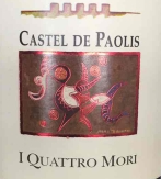 帕里斯酒庄四个摩尔人红葡萄酒(Castel de Paolis I Quattro Mori Rosso Lazio IGT, Lazio, Italy)