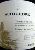 Altocedro 'Ano Cero' Tempranillo, La Consulta, Argentina