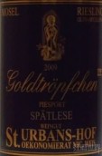 圣優(yōu)荷夫金滴園晚收雷司令白葡萄酒(Weingut St. Urbans-Hof Piesporter Goldtropfchen Riesling Spatlese, Mosel, Germany)