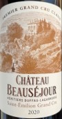 博塞莊園紅葡萄酒(Chateau Beausejour Heritiers Duffau Lagarrosse, Saint-Emilion Grand Cru, France)