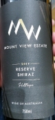 山景莊園珍藏設(shè)拉子紅葡萄酒(Mount View Estate Reserve Shiraz Hunter Valley, Australia)