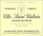 鴻布列什酒莊圣烏班園灰皮諾晚收甜白葡萄酒(Domaine Zind-Humbrecht Clos Saint Urbain Rangen de Thann Pinot Gris Vendange Tardive, Alsace Grand Cru, France)