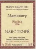 馬克特佩酒莊雷姆貝格雷司令干白葡萄酒(Domaine Marc Tempe Riesling Mambourg, Alsace Grand Cru, France)