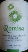 洛迷莎赤霞珠梅洛混釀干紅葡萄酒(Romisa Cabernet Sauvignon Merlot,Curico Valley,Chile)