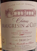 蒙格森克勞特酒莊紅葡萄酒(Chateau Maugresin de Clotte, Castillon Cotes de Bordeaux, France)