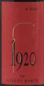 吉勒斯罗宾酒庄1920红葡萄酒(Domaine Gilles Robin 1920, Crozes Hermitage, France)