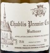 拉維利奧酒莊巴舵（夏布利一級園）白葡萄酒(Domaine Francois Raveneau Butteaux, Chablis Premier Cru, France)