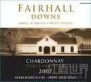 費爾霍爾單一園霞多麗干白葡萄酒(Fairhall Downs Single Vineyard Chardonnay, Marlborough, New Zealand)