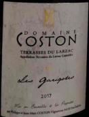 科斯頓酒莊拉爾扎克加里戈勒斯紅葡萄酒(Domaine Coston Terrasses du Larzac Les Garigoles Rouge, Languedoc-Roussillon, France)