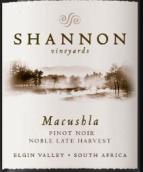 香農(nóng)酒莊馬庫什拉黑皮諾貴腐遲摘甜紅葡萄酒(Shannon Vineyards Macushla Noble Late Harvest Pinot Noir, Elgin, South Africa)