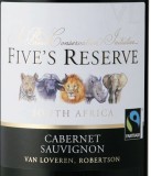 凡拉潤五個珍藏赤霞珠干紅葡萄酒(Van Loveren Five's Reserve Cabernet Sauvignon, Robertson, South Africa)