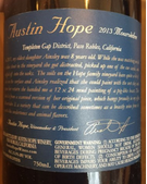 奧斯丁·霍普慕合懷特干紅葡萄酒(Austin Hope Mourvèdre, Paso Robles, USA)