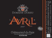 度繡酒莊教皇新堡特釀?wù)洳丶t葡萄酒(Domaine Durieu Chateauneuf-du-Pape Cuvee Reserve Lucille Avril, Rhone, France)