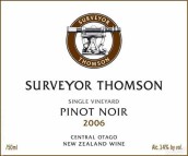 湯姆森單一園黑皮諾干紅葡萄酒(Surveyor Thomson Wines Single Vineyard Pinot Noir, Central Otago, New Zealand)