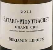 本杰明·勒胡酒莊（巴塔-蒙哈榭特級(jí)園）白葡萄酒(Benjamin Leroux, Batard-Montrachet Grand Cru, France)