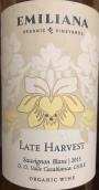 埃米利亞納酒莊晚收長(zhǎng)相思甜白葡萄酒(Emiliana Late Harvest Sauvignon Blanc, Casablanca Valley, Chile)