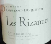 康思坦·杜克斯諾酒莊里贊納白葡萄酒(Domaine Constant-Duquesnoy Les Rizannes Blanc, Cotes du Rhone, France)