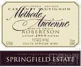 Springfiled Estate Methode Ancienne Cabernet Sauvignon, Robertson, South Africa