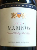 伯納德斯酒莊馬里努斯園紅葡萄酒(Bernardus Marinus, Carmel Valley, USA)