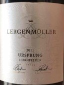 勒根穆勒丹菲特干紅葡萄酒(Lergenmuller Ursprung Dornfelder Trocken, Pfalz, Germany)