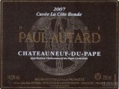 保羅奧塔酒莊龍德丘特釀紅葡萄酒(Domaine Paul Autard Cuvee La Cote Ronde, Chateauneuf-du-Pape, France)