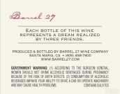 巴瑞尔27酒庄右手先生西拉红葡萄酒(Barrel 27 Wine Company Right Hand Man Syrah, Central Coast, Usa)